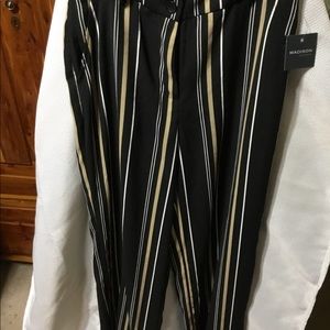 Size 4 Madison Black Stripe Wide Leg Pants NWT